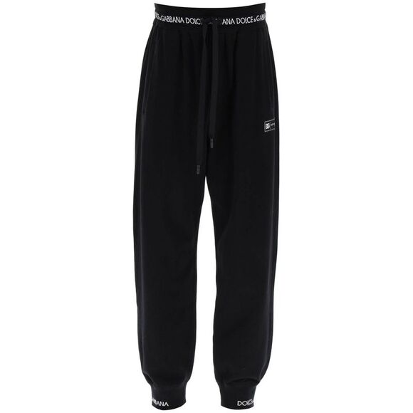 Dolce & Gabbana Red Stripe Cotton Logo Jogger Sweatpants Pants main image 1